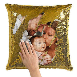 Custom Sequin Throw Pillow with Photo